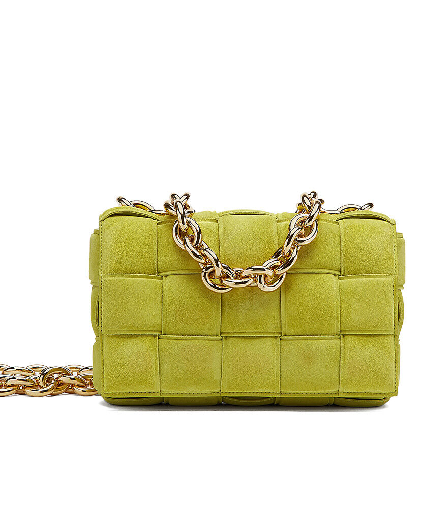 Bottega Veneta Chain Cassette Crossbody Bag Leather Yellow